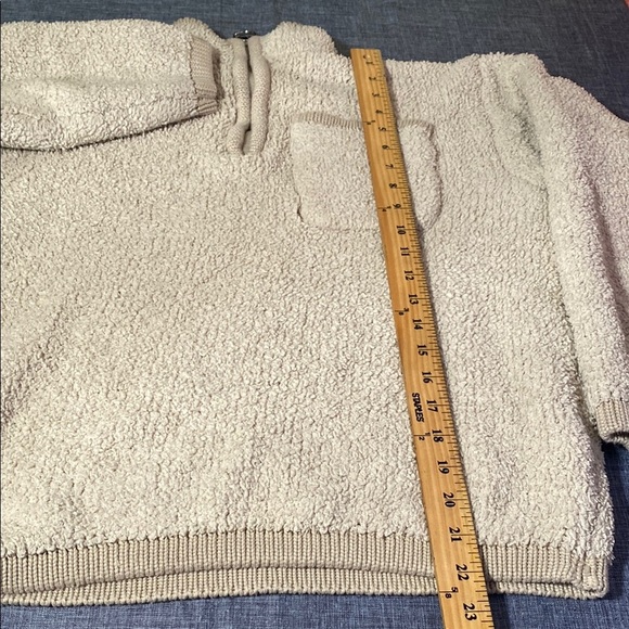 Knox Rose Sherpa Fleece Pullover Cream Quarter Zip Sweatshirt Women’s Small Cozy - Picture 11 of 11